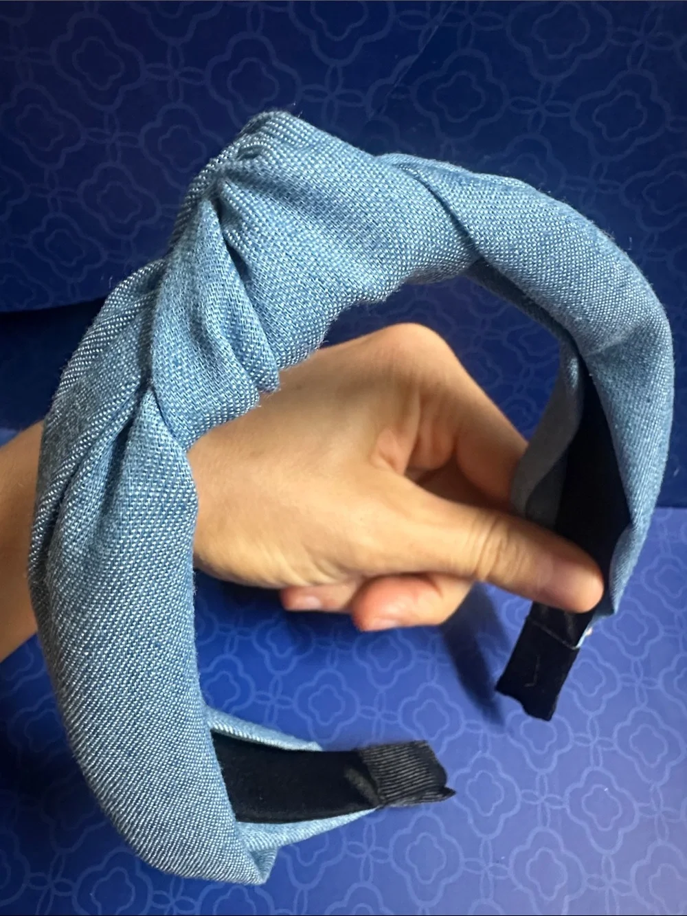 Denim Twisted Fabric Headband